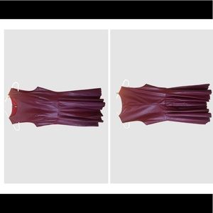548 Dress, maroon vegan leather/lined